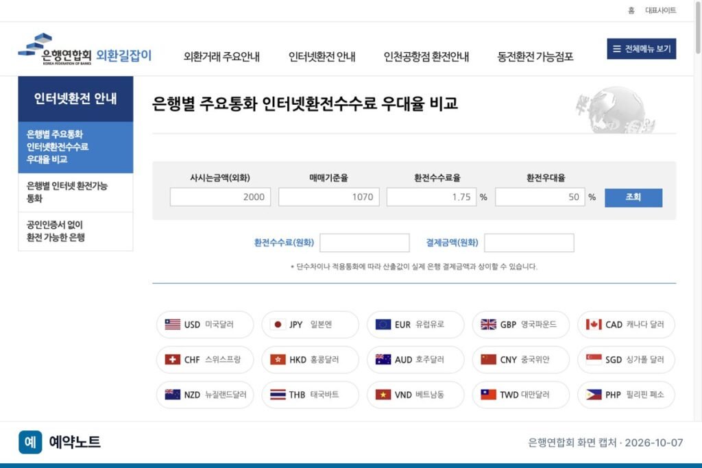 환전 수수료 계산법과 은행별 우대율, 공항 환전 차이