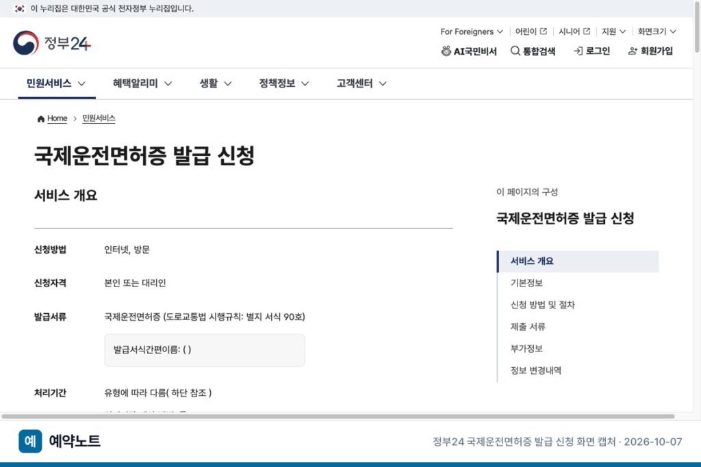 국제운전면허증 발급 준비물과 발급 기간, 장소별 정리
